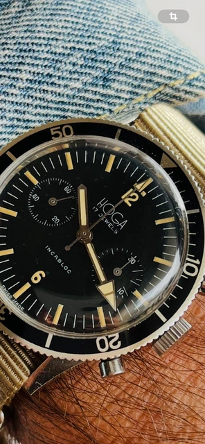 Cadran De Montre Chronographe Zelux Vintage - Diamètre 33.94 Mm, Swiss, Pour Restauration Horlogère