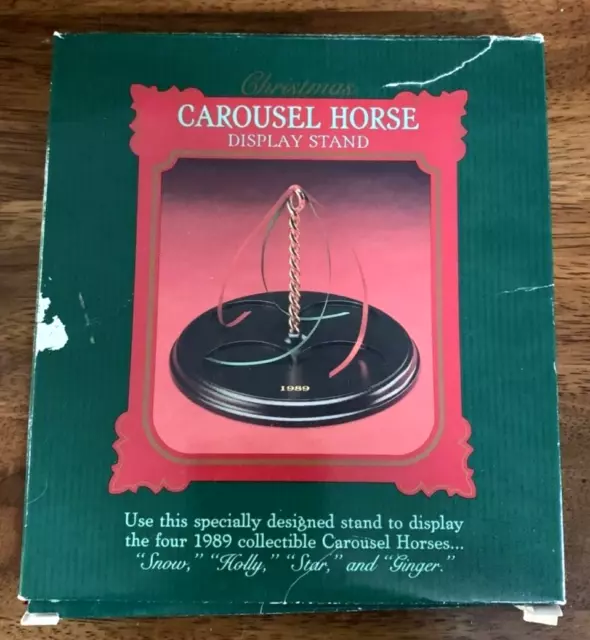 VINTAGE 1989 HALLMARK Christmas Carousel Horse Display Stand New In Box