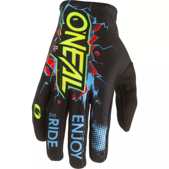 Handschuhe O'Neal Matrix Jugend Glove Villain Kind Farbe Nero-Blu-Rosso-Giallo