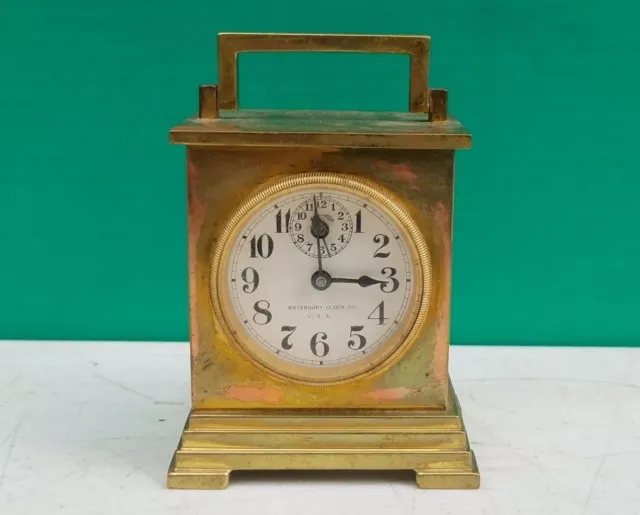 Waterbury Carriage Clock w Alarm c1901  Antique