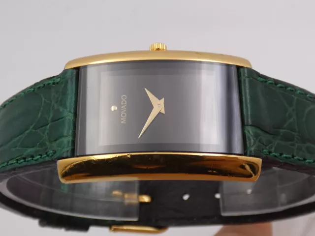 Movado Curved La Nouvelle 87.C1.420.2 Oro 18 Kt Gold Filled Anni '90 Orologio 2