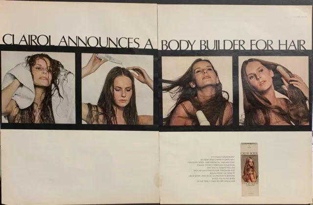 Vintage 1969 Clairol Great Body Conditioner For Hair 2PG Print Ad Advertisement