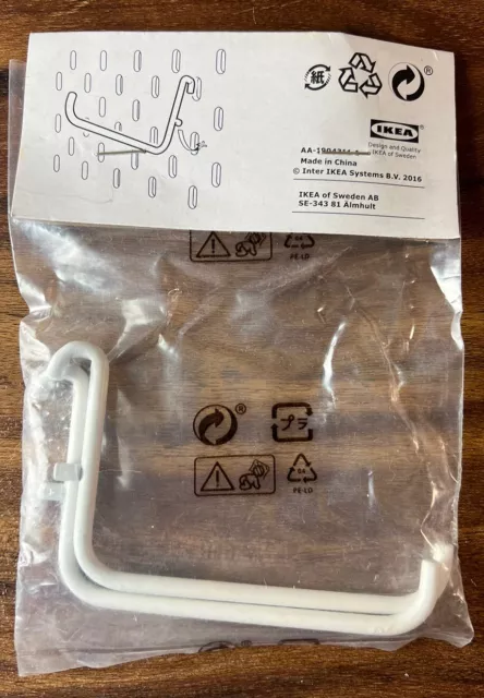 Ikea Skadis Hook for SKÅDIS Pegboard White 2 Pack 503.356.18 Organizer NEW NIP