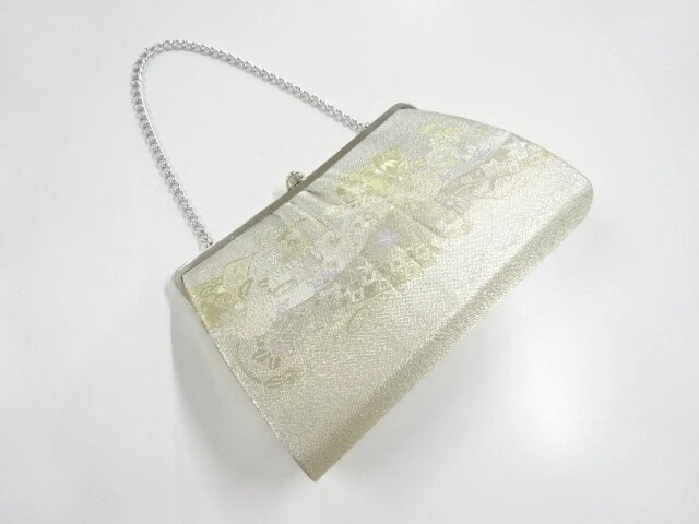 6570028: Japanese Kimono / Vintage Bag / Saganishiki / Woven Flower & Noshi Patt
