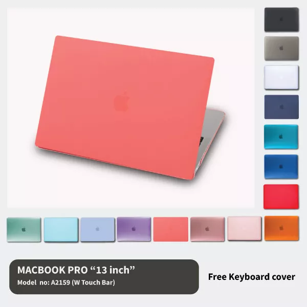 MacBook Pro 13" inch Hard Matte Case 2019 A2159 + Keyboard Cover for Apple Mac