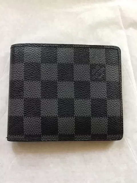 Louis Vuitton Damier Graphite Bifold Card Holder Pass Case Men Black/Gray  N60031