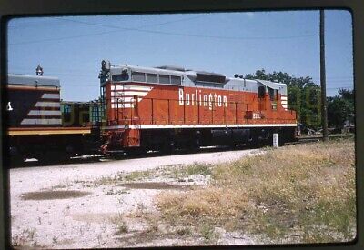 1962 CBQ Burlington Route EMD SD7 Locomotive #828 - Vintage Railroad Slide