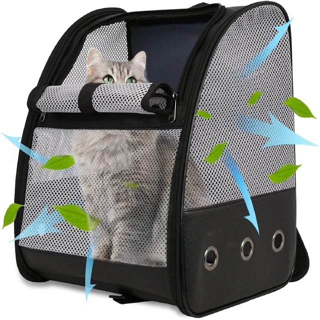 Pet Cat Backpack Carrier Puppy Shoulder Bag Breathable Outdoor Portable Travel