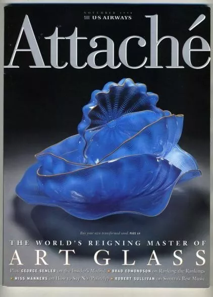 USAirways In Flight Magazine ATTACHE 1998 Art Glass Cover