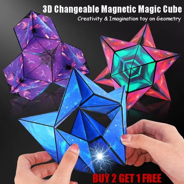 Variety Changeable Magnetic Magic Cube Anti Stress 3D Hand Flip Puzzle Toys Gift