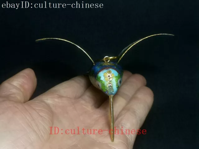 Chinese Asian cloisonne handmade hummingbird bird figurine statue pendant Gift 3