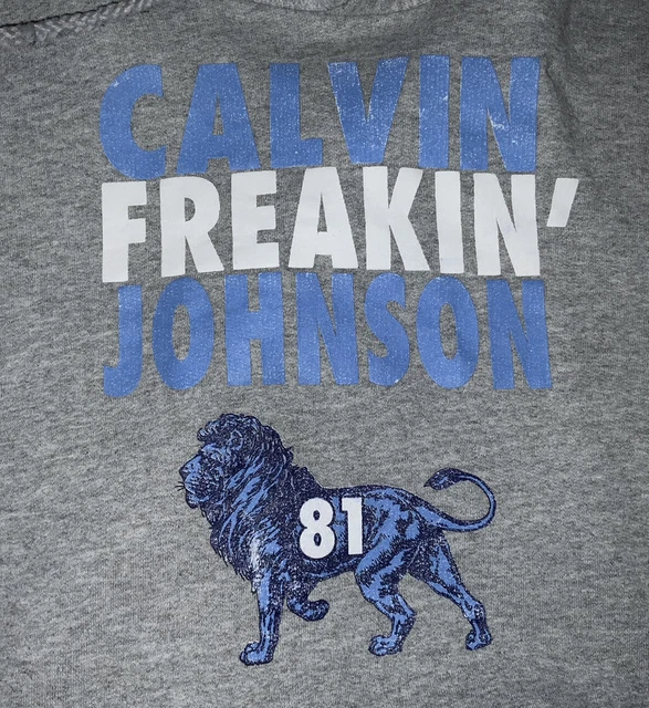 Calvin Johnson Detroit Lions Mens Hoodie Sweatshirt Adult Size M Freakin’ 81