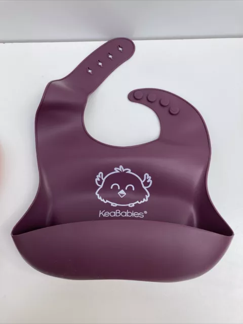 2er-Pack KeaBabies Baby Silikon Lätzchen Lebensmittelfänger BPA-frei Neu 3