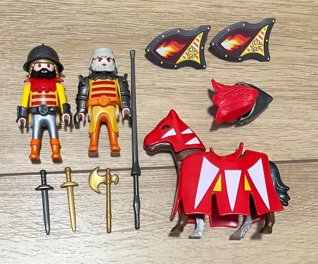 PLAYMOBIL RITTER MIT Knappe #,Turnier, Feuerritter, Lilienritter,rot ...