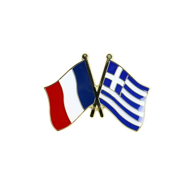 Pin's Jumelage France-Albanie - Acier - Double Drapeau - Cérémonie Officielle