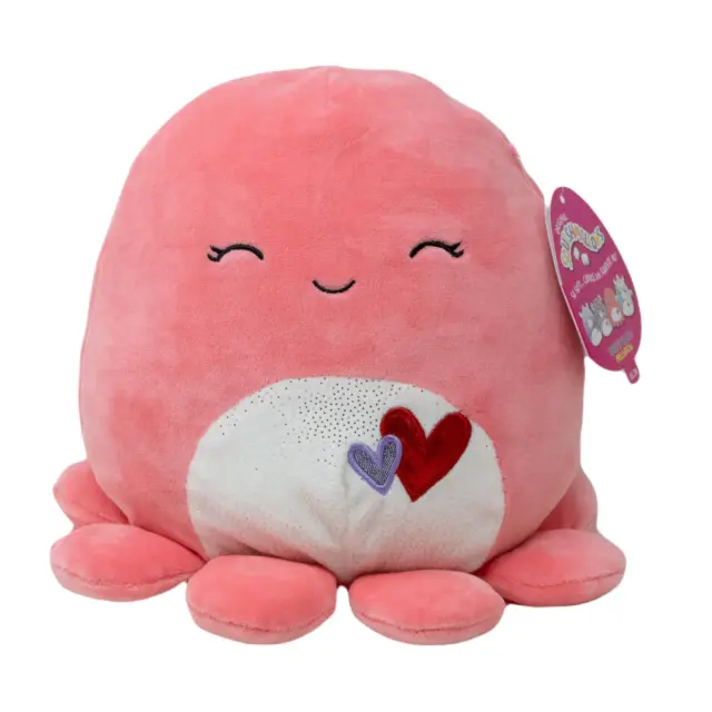 Original 8" Squishmallow by KellyToy Cute Stuffed Animal Pink Octopus Abby