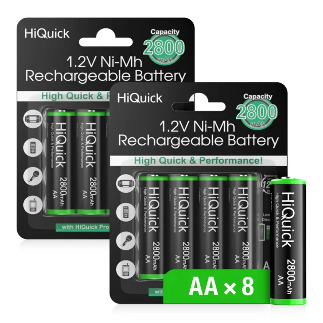 HiQuick 8 X Rechargeable AAA Batteries 1100mAh 1.2V Ni-MH Triple A Battery NiMH