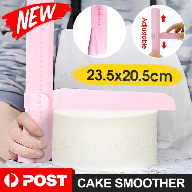 New Adjustable Cake Edge Smoother Scraper Tool Butter Cream Decor Cake Smoothing