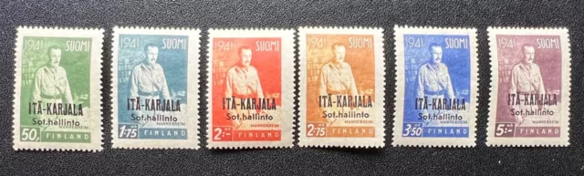 Finnland-Aunus, 1942, Mi. 22-27, ungebraucht mit Falz,