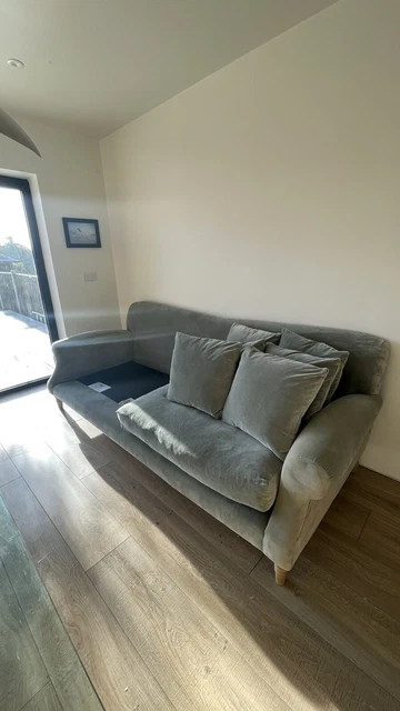 Loaf XL Crumpet Sofa in Duck Egg Clever Velvet with Tall Legs RRP £2965
