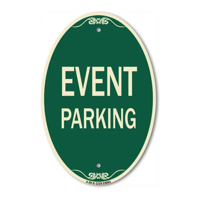 SignMission Designer Series Sign - Event Parking 12" x 18" Aluminum Oval Sign