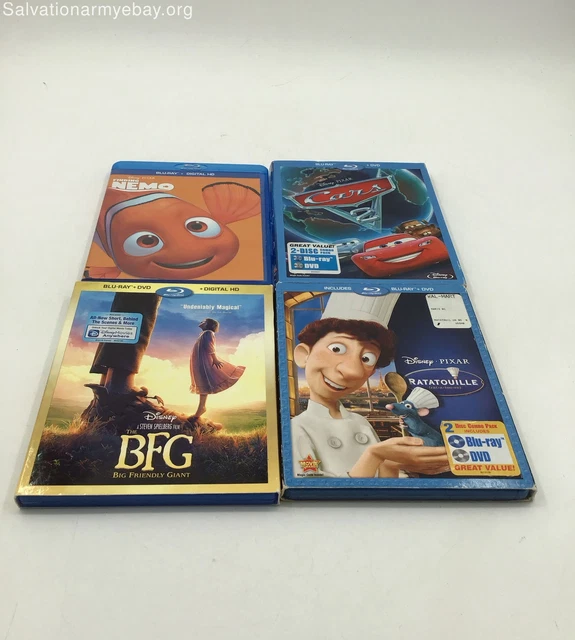 LOT OF 4 Disney BluRay DVDs. The BFG, Cars 2, Ratatouille, Finding