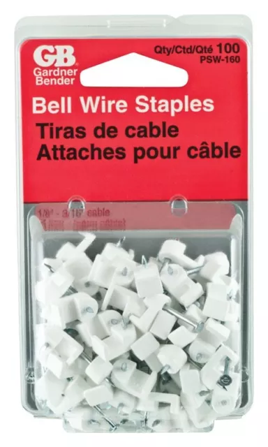 Gardner Bender 3/16 in. W Plastic Insulated White Bell Wire Staples 100 pk