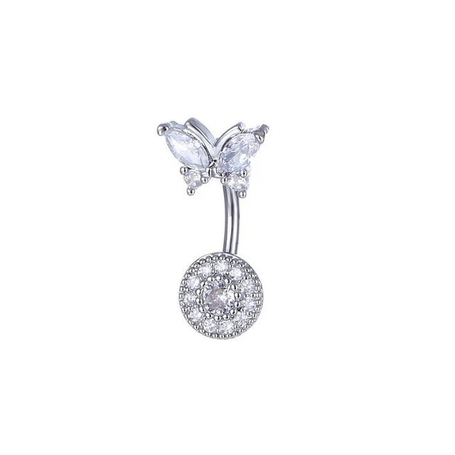 Piercing corpo bottoni ventre fiori strass gioielli bottoni pancia sexy -wl