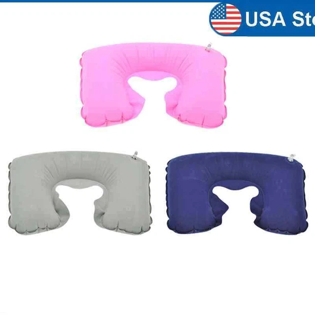 Inflatable U Shaped Pillow Car Head Neck Rest Air Cushion for Travel  US