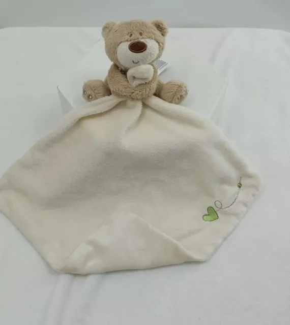 Mothercare Teddy bear Comforter cream brown green heart 3