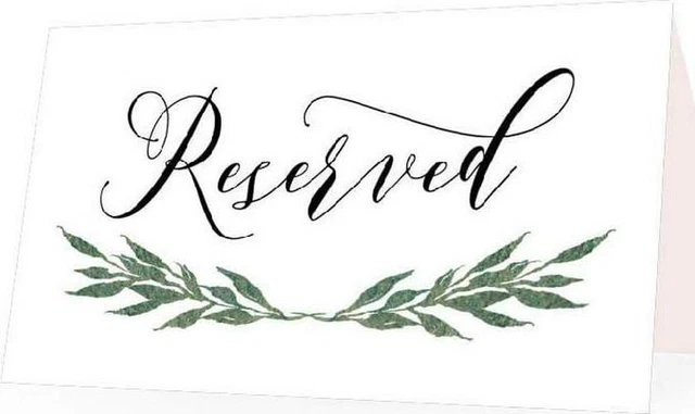 25 Greenery VIP Reserved Sign Tent Place Cards For Table at Restaurant, Wedding