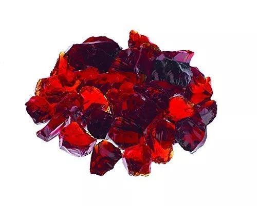 PREMIUM RUBY RED - 1/4" Fire Glass Fireplace & Fire Pit Fireglass Glass Crystals
