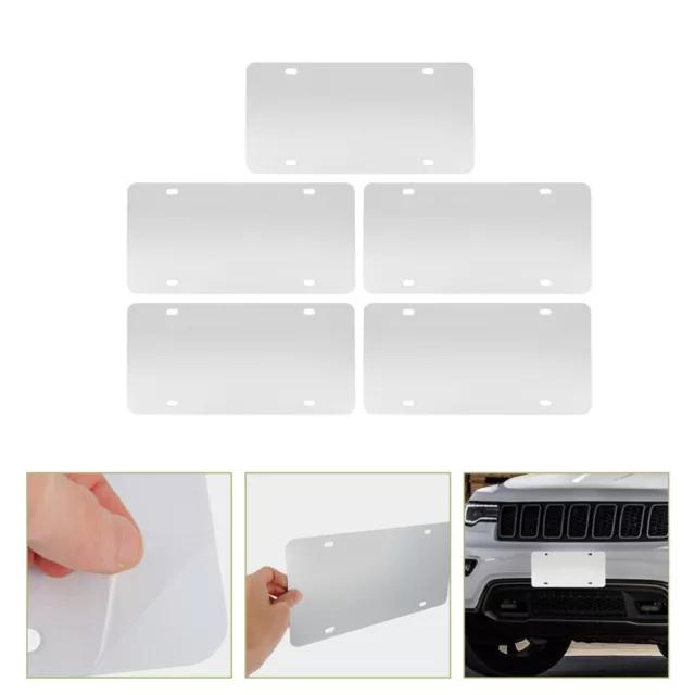 5 Pcs White Metal Thermal Transfer Plate Automotive License Heat Car