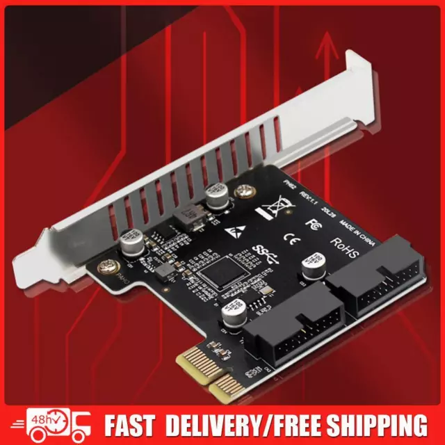 USB 3.0 PCI-E USB 3 To PCIE Adapter Card 19Pin 20Pin Header Use for PC Desktop