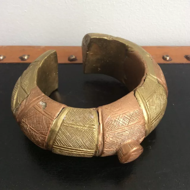 Ancien Bracelet Bijoux Bronze Touareg Fulani Mali Niger - Bijou Ethnique Afrique