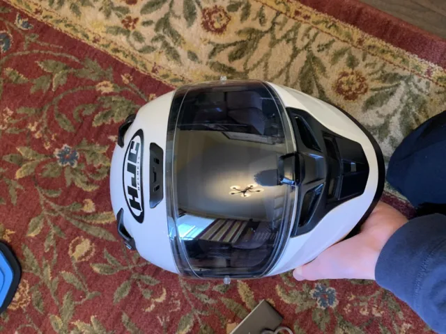 HJC i10 Full Face Motorcycle Helmet White **WORN ONCE AND IS GOOD AS NEW**