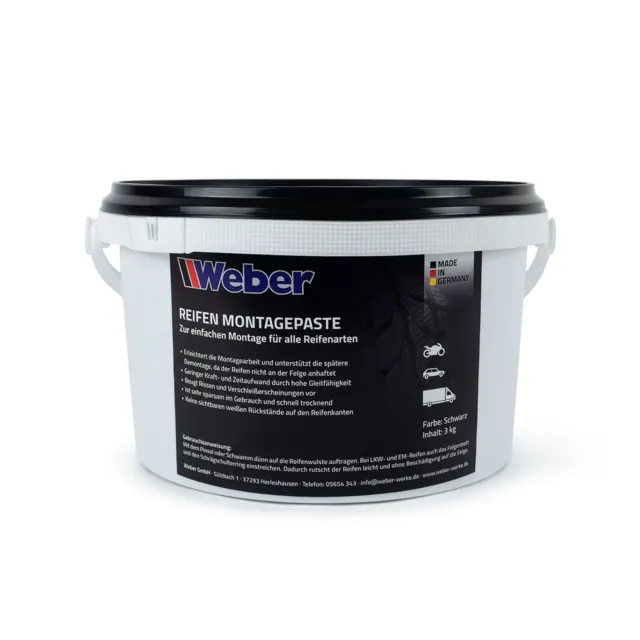 Reifen Montagepaste 3 kg schwarz Reifen Montier Wachs Montagewachs Montierpaste