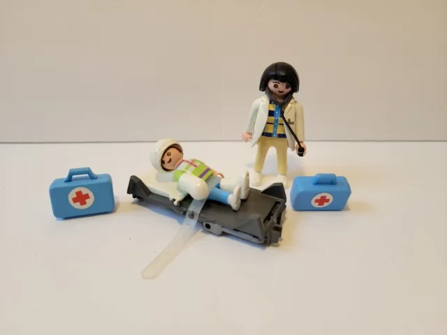 Playmobil Stretcher & Patient Doctor Medical Bags Cast Head Wrap Piece Mixed Lot