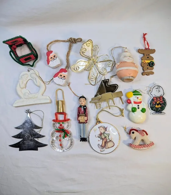 Lot Of Vintage Christmas Ornaments Peanuts, Hummel, Avon, Fitz & Floyd, Lucite