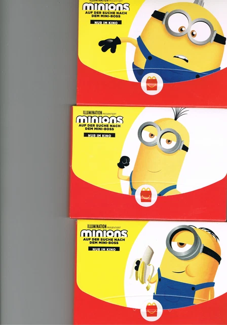 3x Mc Donalds Happy Meal Spielzeug Minions 2022 Neu & OVP