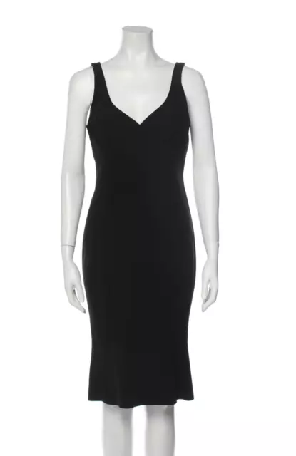 Dolce Gabbana D&G Slim V-Neck Midi Dress Black Size IT44 6 S/M