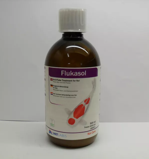 NT Labs Carpe Koi Soins Flukasol Flubendazole Suspension 500ml Treats Peau &