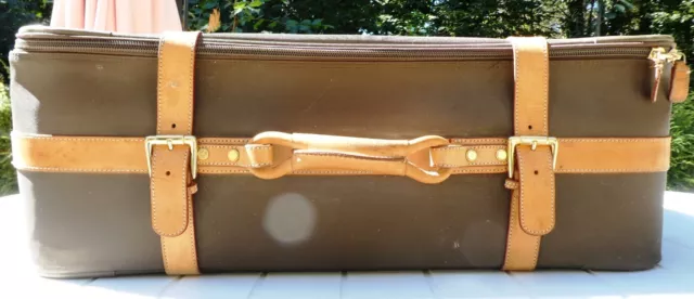 Grande Valise En Toile Et Cuir Marque Lancel