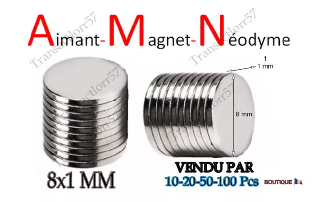 Lot de 10 à 50 Aimant Neodyme NdFeB N35 percés puissant magnet tailles  diverses