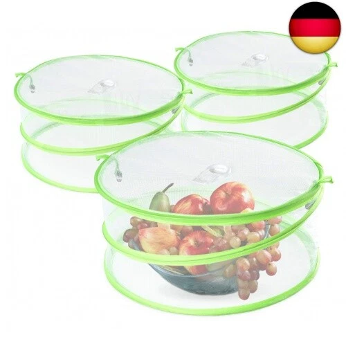 LandReCol 4er Set Fliegenhauben 38x38cm - Lebensmittel Abdeckung Für Buffet, Grill & Camping