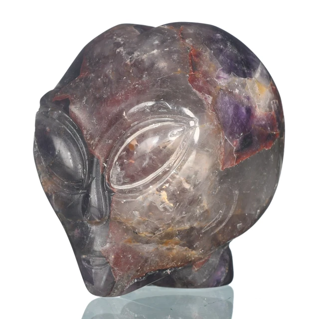 Artesanías de cráneo alienígena talladas a mano de amatista natural de 1,61", Star Being 36F18