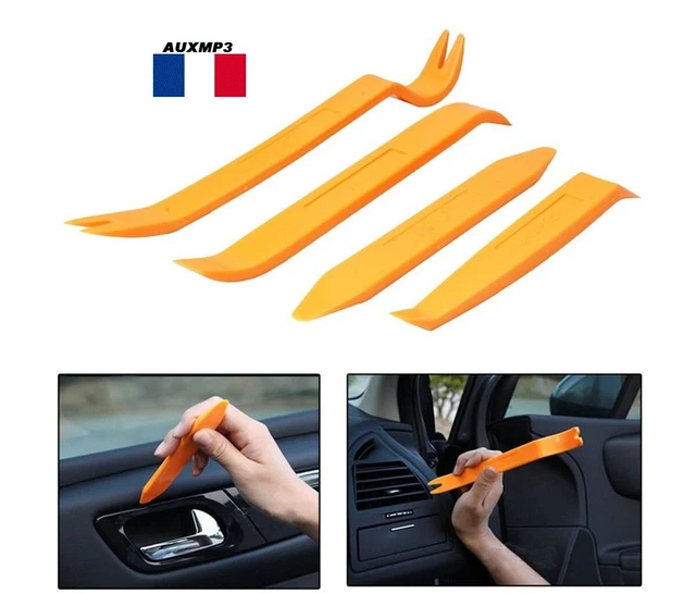 Kit Demontage Plastique Voiture LivTee Lot De 5 Outils De Démontage De Garnitures De Voiture, Sans Rayures, Kit D'outils De Levier En Plastique U2013 Kit De Retrait De Clips De Fixation De