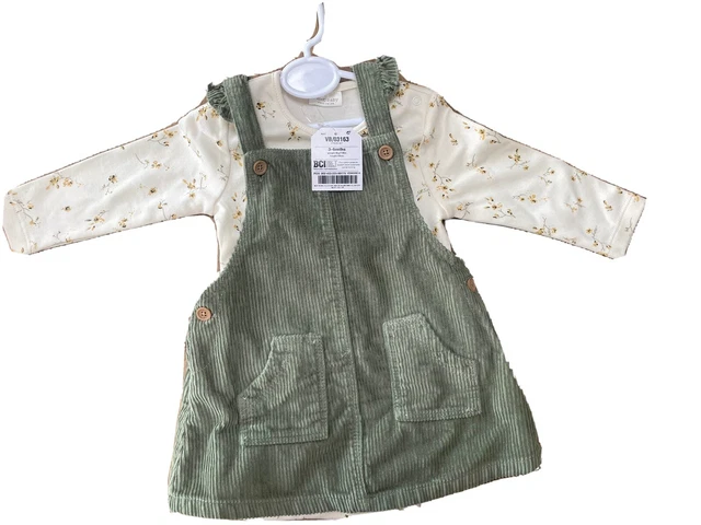 next baby girl 3-6 months cord Pinafore outfit