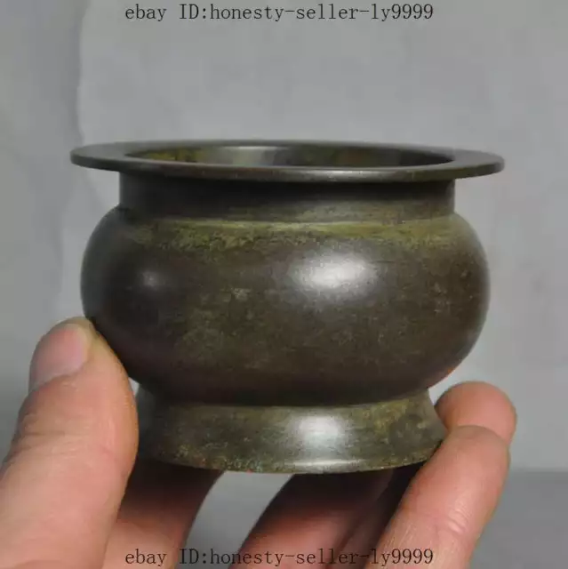 Marked Old Chinese buddhism temple pure bronze Joss Incense Burner Censer