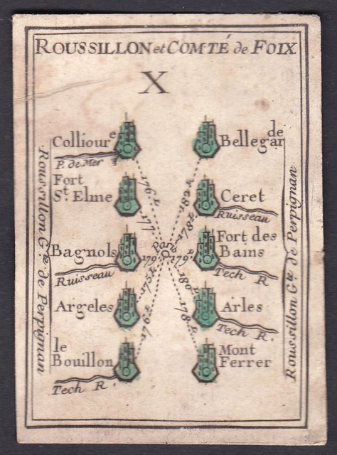 1780 Foix Roussillon France carte a jouer playing card Spielkarte cards cartes